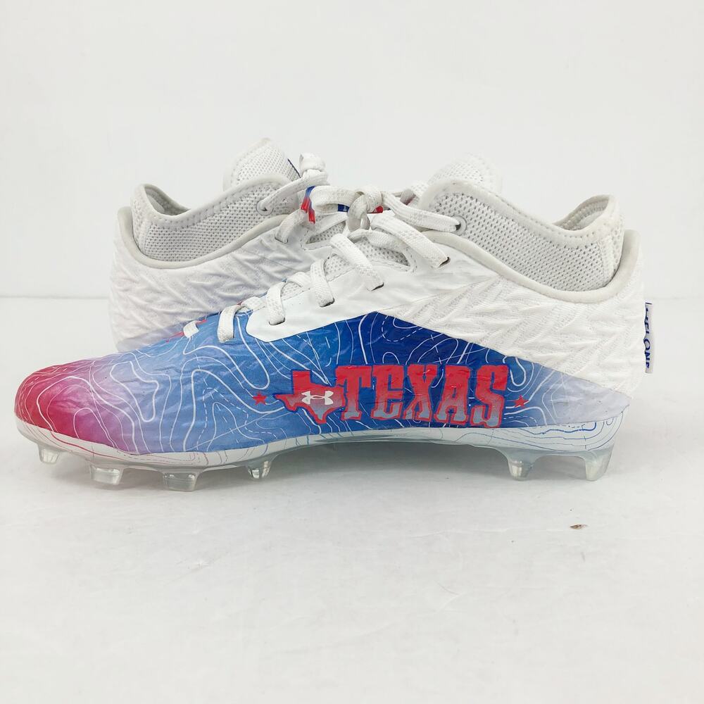 Under Armour Spotlight Clone 4 MC TX Football Cleats Mens 14 White Blue NWOB - Picture 8 of 13
